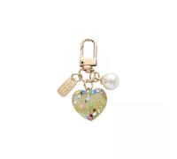 Gralara 4 Llaveros con Colgante de Corazón de Resina para Mujer, Decoración para Bolsos, Accesorios para Llaves de Coche, Fácil de Colocar Y Quitar con Tu Tel