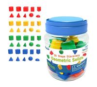 Gralara 40 Piezas Geometricos Sólidos Formas 3D Bloques Manipulativos Material Educativo Sensorial para Enseñanza de Matemáticas Adecuado para Niños Pequeños