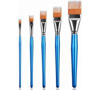 Gralara 5 Piezas Pincel Peine Versátiles Pincel Texturizador con Mango Prácticos Cepillos para, Pintura en Lienzo,