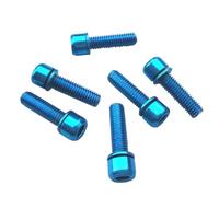 Gralara 6 Tornillos para Portabotellas, Tornillos de M5 X 18 Mm para Pinzas de Freno de Disco/potencias de Manillar, para Bicicletas, Azul