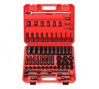 Gralara 63 Pieces Juego Vasos 63 Piezas Estuche Rígido Herramienta Manual Acople Universal, Juego De Vasos De Impacto De 63 Piezas Para Llave De Impacto Tipo Hexagonal