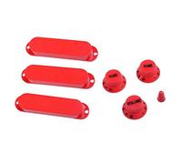 Gralara 7 Piezas Cubierta de Pastilla Guitarra Control de Volumen Botón de Tono Punta de Interruptor Material Plástico Adecuado para Guitarristas Ensayos, Rojo, como se describe