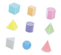 Gralara 9 Figuras Geométricas 3D Reutilizables, útiles Escolares para Niños Y