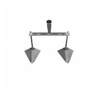 Gralara Agrícola Manual Herramienta Cultivador Escardador con Dientes Triangulares de Acero al Manganeso Ajustables Adecuada para Huertos Granjas Pequeñas, 30CM 2 Heads