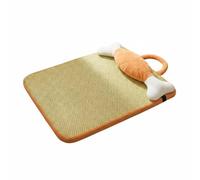 Gralara Alfombrilla de Enfriamiento para Mascotas Cama Colchoneta Transpirable Esterilla Antirrasguños Cojín con Apoyo Suave en Ratán Lavable Adecuada para, 65 45 Cm, Hueso