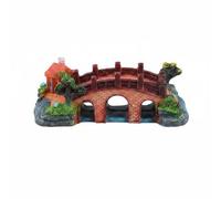 Gralara Aquarium Coral Ornamento para Acuario Roca Montañosa Paisajismo Decorativo Resina de Forma Esculpida Que No Sobrecarga Adecuado para Acuaristas Tanque, Puente De Tres Agujeros Mediano