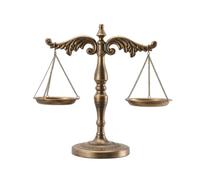 Gralara Báscula corativa Metálica Báscula Vintage Clásico Mesa para Abogados, Consultorio Jurídico Jurídico, Recibidor, Dorado Envejecido