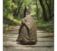 Gralara Bolso Pecho Resistente con Detalles Cuero Impermeable Mochila Transversal para Viajeros, Estudiantes, Ciclismo, Trabajo
