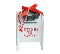 Gralara Buzón de Cartas a Papá Noel Buzón Navideño Colgante Adorno Ornamento Tono Vintage Que Evoca Navideña Adecuado para de Navidad Decor, Blanco, Individual