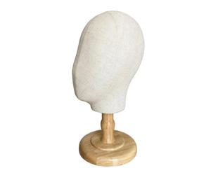 Gralara Cabeza Maniquí con Base Estable Cabeza Espuma con Soporte Profesional para Estilistas, Peluquerías, Escaparate, Mostrador , B款头原木色支架 , Estilo B con Soporte De Madera Natural