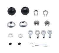 Gralara Cable Accesorios de Máquina de Gimnasio Set Incluye Domo Arandela Cuerda de Acero en Nailon Y Acero Adecuado para Fortalecimien, para 6 Mm