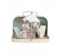 Gralara Caja con Escena Playa Portátil Maletín Miniatura Creativo Mini Maleta para Estanterías