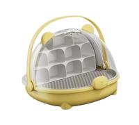 Gralara Caja de reproducción de Gusanos de Seda Cabina de observación Transparente fácil de observar contenedor de cría de Gusanos de Seda portátil, Amarillo