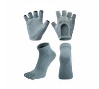 Gralara Calcetines Deportivos de Mujer Antideslizantes Calcetines Guantes Cinco Dedos con Diseño de Agarre y Tejido Que Absorbe el Sudor Apto para Pilates Barra Danza Gimnasio, Verde Claro
