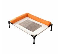 Gralara Cama Elevada Perro Toda Estación Cama Elevada Alto con Malla Resistente de Malla para Perros Pequeños, Naranja, Grande 82 62 23cm