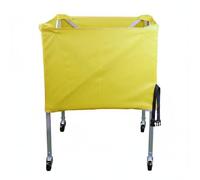 Gralara Carrito de Balones Portátil Carrito Estante Organizador con Diseño Plegable Ruedas de Desplazamiento Aluminio Ligero Resistente Adecuada para Docentes, Amarillo