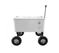 Gralara Carro Nevera con Neumáticos Inflables Pestillos Metálicos Carro Refrigerado con Tapa Doble Aislado Nevera Aislada Ruedas