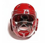Gralara Casco de Taekwondo con Máscara Resistente a los Impactos Casco de Taekwondo con Protector Facial Ligero y Cómodo para Niños, Adultos, Competición, Rojo, XL