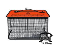 Gralara Cesta de Pesca Flotante, Cubo para Jaula de Peces, Suministros de Pesca, Bolsa Protectora de Malla con Revestimiento de Goma y Cremallera Exterior, Naranja 34 X 20 Cm X 28 Cm
