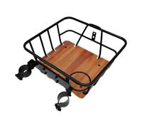 Gralara Cesta Delantera para Bicicleta de Hierro y Madera Cesta Organizadora Portaequipajes para Bicicleta Soporte Resistente Tricíclo Apta para Ciclismo