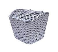 Gralara Cesta para Bicicleta Cesta de Compras Delantera con Tapa Portaequipaje Accesorio Plástico Malla Resistente Adecuada para Transporte Es, Gris