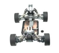 Gralara Chasis de Coche RC de Metal Chasis Completo con Caja de Engranajes Metálica con Brazos de Suspensión y Varillas de Enlace con Rodamientos Adecuado, Titanio