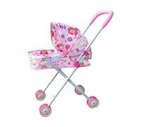 Gralara Cochecito de Muñecas Juego Simulado con Diseño Plegable Hierro Especial para Roles Creativos Desarrollo Motor Adecuado para Juegos E, Rojo