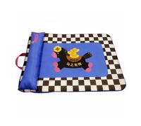 Gralara Cojín de Tela Oxford para Mascotas Cama Colchoneta Almohada Esterilla Ligera con Asa Enrollable Adecuado para Paseo al Veterinario Hotel para Mascotas, XS, Tapete Ajedrezado