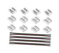 Gralara Conectores de 12 piezas con conector transparente accesorio para 4 pines tiras LED de 10 mm es fácil instalar versátil