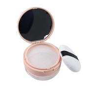 Gralara Contenedor de polvo suelto vacío con soplo, tarro de maquillaje de plástico reutilizable espejo para cosméticos en polvo, Red Grande Rosa