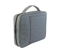 Gralara Cubierta table para Libros con Diseño Rectangular Estructurado y Asa Mano Bolsa Protectora Lectura con Separadores Interiores y Portalápices, Gris