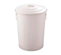 Gralara Cubo de Basura Metálico con Dos Asas, Redondo, Versátil, para