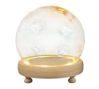 Gralara Cúpula de exhibición con Base de Madera, cúpula de Cristal, Mesa Centro de Mesa Transparente, Pedestal, decoración para casa de muñecas, Campana, 20 Centímetros