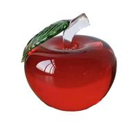 Gralara Decoración de Fruta de Vidrio, Adorno de Fruta, Pisapapeles, Bonita Estatua de Cristal, Escultura para Escritorio, Estantería, Centro de Mesa, Manzana, Individual