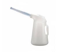 Gralara Dispensador Aceite con Escala Antigoteo Jarra Graduada para Aceite Boca Ancha Aceitera Plástico con Larga para Mecánicos, 5L
