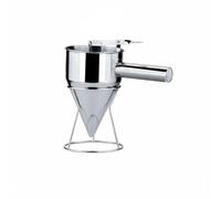 Gralara Dispensador de Dispensador de Repostería Embudo Pastelero Utensilio de Cocina de Acero Inoxidable Antigoteo con Pistón Profesional y Base de Alambre, 1200ML 17MM