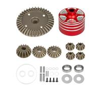 Gralara Engranaje Diferencial RC Kit de Piñones con Caja Piezas de Transmisión para Coche Recambio Aleación Sólida Ajuste Estable Diámetros 3.95c, Rojo