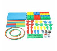 Gralara Entrenador de Equilibrio Infantil Set de Obstáculos Circuito de Motricidad Texturizados Material PP Combinable Adecuado para Educación Temprana, Clásico Conjunto De 114 Piezas