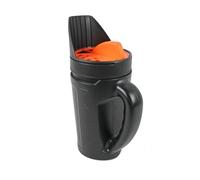 Gralara Esparcidor de Cloruro de Sodio y Semillas Uso Múltiple Esparcidor Semillas Mano Ligero Tolva Siembra Ajustable para Césped, Naranja Y Negro