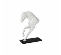 Gralara Estatua de Caballo Decorativa Escultura Caballo Adorno Figura en Resina Acrílica con Forma Dinámica y Superficie Lisa Equilibrio Entre Presencia y, Blanco Envejecido