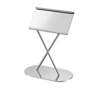Gralara Expositor Mesa con Placa Rectangular Autoportan Señalador Buffet con Base Ovalada Estable Menú Restauran para Buffets, Celebraciones, Forma X 14CM