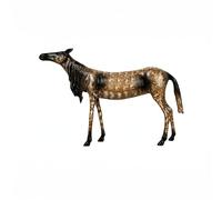 Gralara Figura Caballo Metal Acabado Brillante Decoración Hogar Escultura Estatua Animal para Exhibición en Casa, A Modelo De Pie 32 6.5 20.5cm