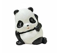 Gralara Figura de Panda de Peluche Estilo Lindo Estatuilla Panda Pintado a Mano Decoración del Hogar para Patio, Leg Crossing Panda