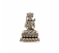 Gralara Figura Latón con Pedestal Loto Miniatura Figura Bodhisattva Dorado Antiguo Estatuilla Buda para Budistas, Altar