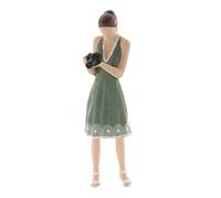 Gralara Figura Miniatura Modelo Escala 1/64 Figura Mujer Personaje S Gauge Pintada Material Resina Adecuada para Exposición en Dioramas Coleccionistas, Verde