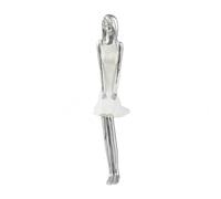 Gralara Figura Repisa Acabado Plateado Figura Sentada Decoración Versátil Adorno del Hogar, Chico De Pie