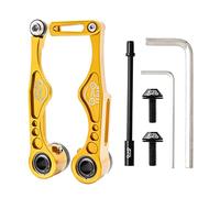 Gralara Freno V para Bicicleta Kit Completo Calibrador Aleación Palancas Pastillas Instalación Montaje Cable Lineal Adecuado para Bicicletas de Carretera Pase, Oro 109x42.8MM