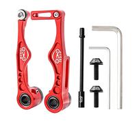 Gralara Freno V para Bicicleta Kit Completo Calibrador Aleación Palancas Pastillas Instalación Montaje Cable Lineal Adecuado para Bicicletas de Carretera Pase, Rojo 109x42.8MM