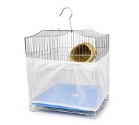 Gralara Funda de Malla para Jaula de Pájaros Protector Lavable Transpirable Banda Elástica Segura Retiene y Plumas Adecuada para Mantener Espacios Limpios en Casas con Aves, Blanco, Blanco