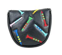 Gralara Funda para Palo de Golf Cabeza Martillo Protección Ligera con Forro Confortable Y Material PU Flexible Que La Cabeza del Club Adecuada, Medio círculo Negro